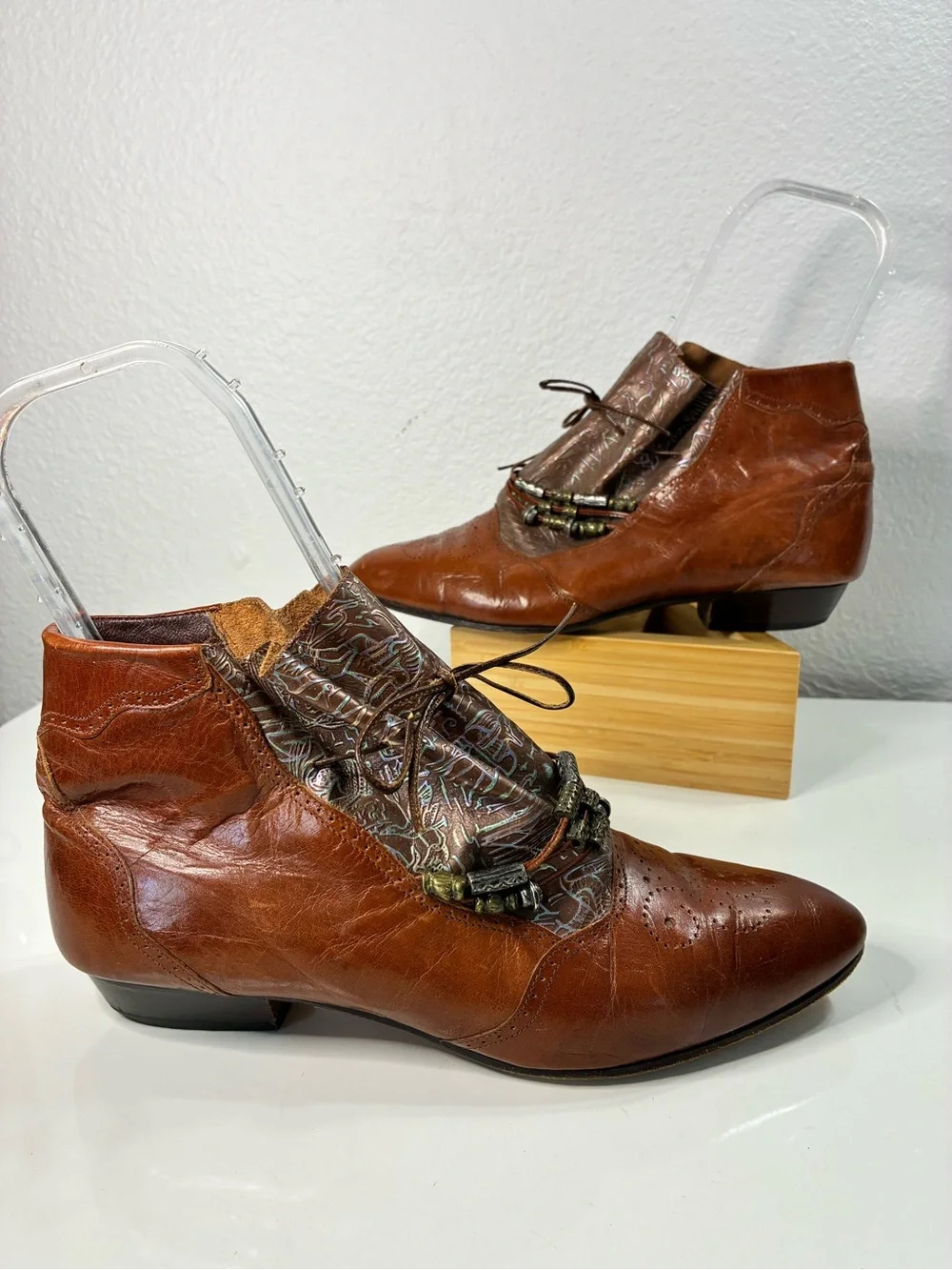 Moda Magnus Made in Italy 40EU LEA  Ankle Boots Victorian Pixie Granny Chic Boho